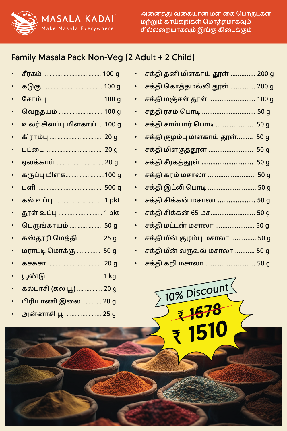 Family Masala Pack Non-Veg (2 Adult + 2 Child )